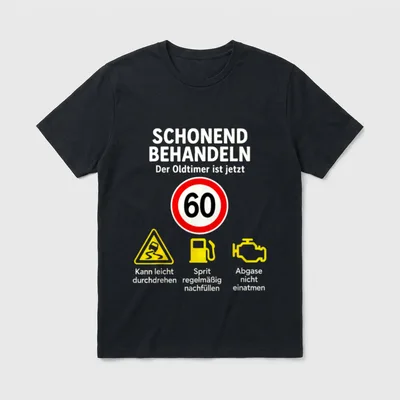 Jubiläum Oldtimer Sprit T-Shirt – Klassisches T-Shirt in Schwarz