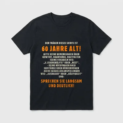 Lustiger Spruch Träger 1961 T-Shirt – Klassisches T-Shirt in Schwarz
