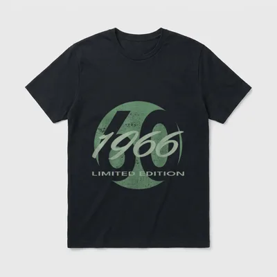60. Geburtstag Mann Frau T-Shirt 0062 – Grüne 1966 Limited Edition Grafik auf grauem Grund – Klassisches T-Shirt in Schwarz