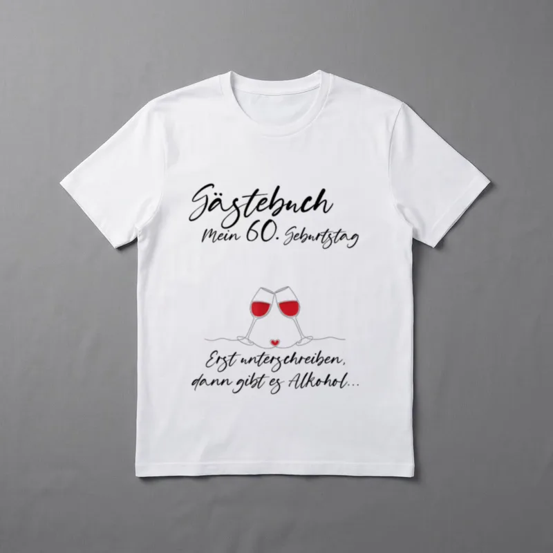 Gästebuch Mein Geburtstag Erst unterschreiben T-Shirt – Klassisches T-Shirt in Schwarz