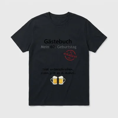 Party-Gästebuch zum 60. Geburtstag T-Shirt – Klassisches T-Shirt in Schwarz