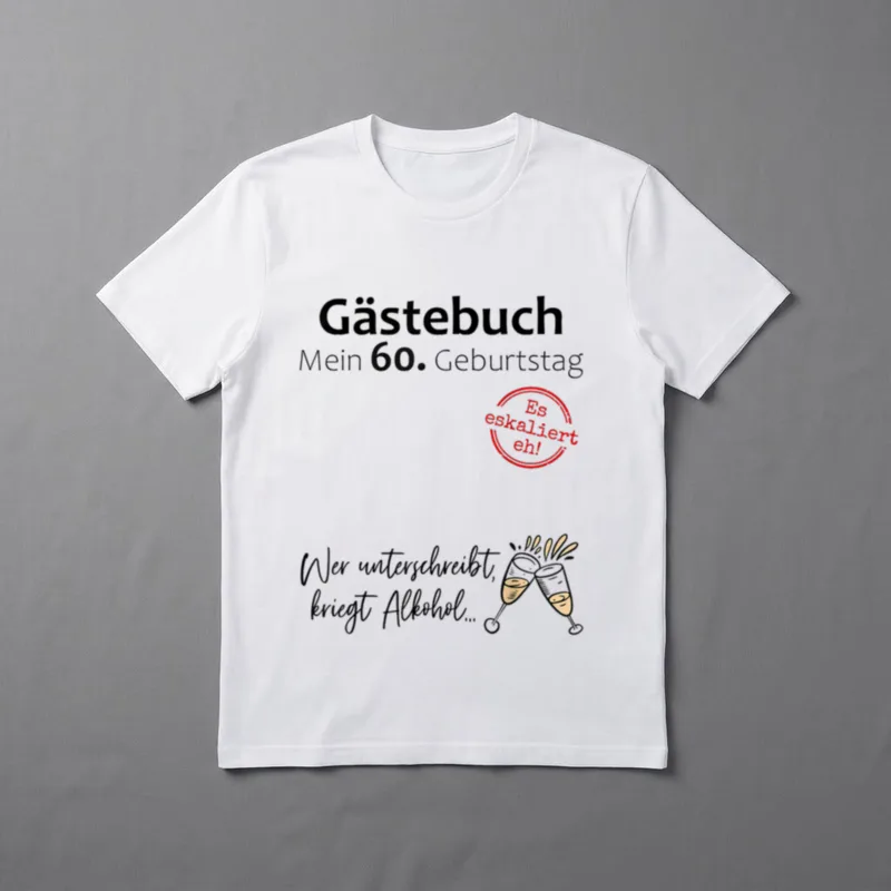 60. Geburtstag Mann Frau T-Shirt 0092 – Klassisches T-Shirt in Schwarz