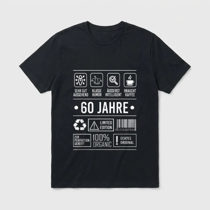 60. Geburtstag Spruch Lustig 60 Jahre T-Shirt – Klassisches T-Shirt in Schwarz