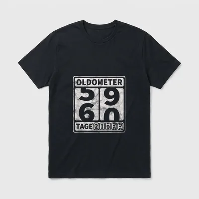 60 Jahre Geburtstag Lustiges Oldometer T-Shirt – Klassisches T-Shirt in Schwarz