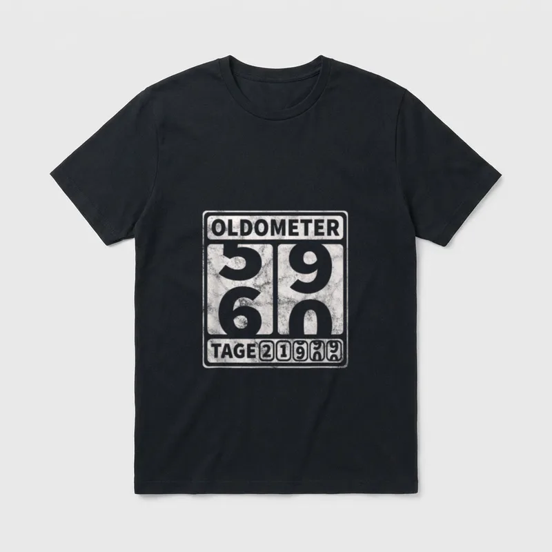 60 Jahre Geburtstag Lustiges Oldometer T-Shirt – Klassisches T-Shirt in Schwarz