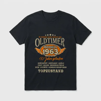 60. Geburtstag Oldtimer 1963 Spruch T-Shirt – Klassisches T-Shirt in Schwarz