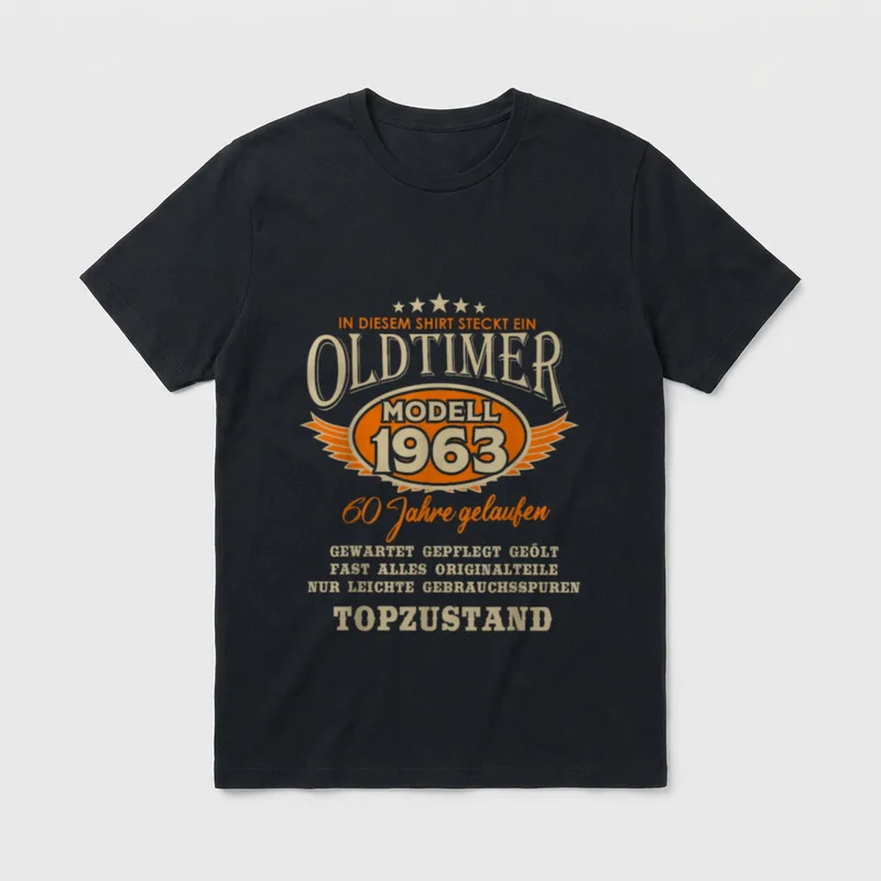 60. Geburtstag Oldtimer 1963 Spruch T-Shirt – Klassisches T-Shirt in Schwarz