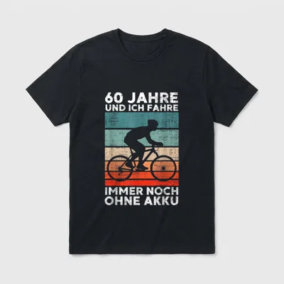 60. Geburtstag 60 Jahre Fahrrad T-Shirt – Klassisches T-Shirt in Schwarz
