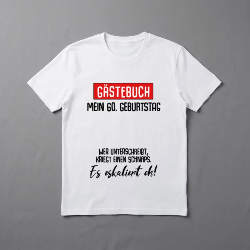 Gästebuch Mein Geburtstag Wer 60. Geburtstag T-Shirt – Klassisches T-Shirt in Schwarz