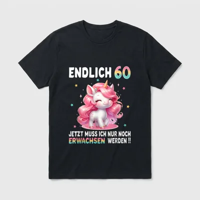 Endlich jetzt 60. Geburtstag T-Shirt – Klassisches T-Shirt in Schwarz