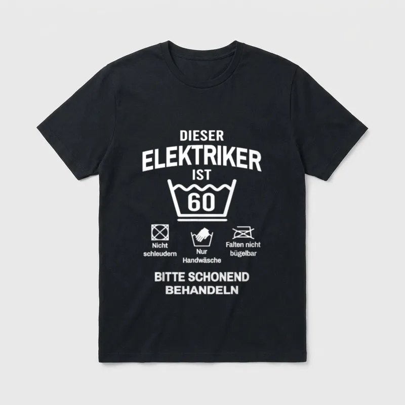 60. Geburtstag Elektriker Lustig T-Shirt – Klassisches T-Shirt in Schwarz