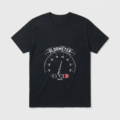 Oldometer Lustiges zum 60. T-Shirt – Tacho mit OLDOMETER, Zeiger auf 60, Zähler 21900 DAYS – Klassisches T-Shirt in Schwarz