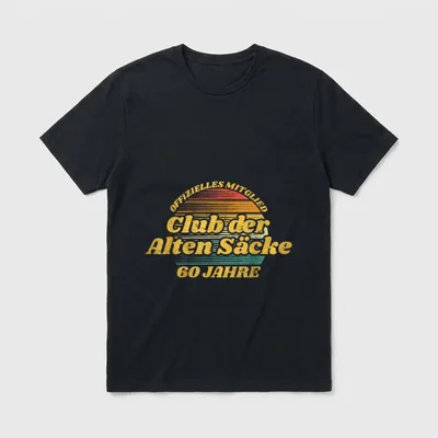 60. Geburtstag Club T-Shirt – „Offizielles Mitglied Club der Alten Säcke 60 Jahre“ – Klassisches T-Shirt in Schwarz