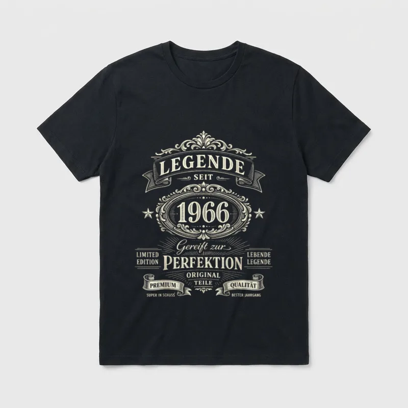 Legende Seit Gereift zur Perfektion T-Shirt – Klassisches T-Shirt in Schwarz