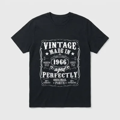 Vintage Made In aged T-Shirt – Klassisches T-Shirt in Schwarz