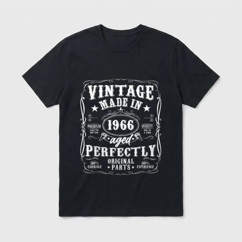 Vintage Made In aged T-Shirt – Klassisches T-Shirt in Schwarz