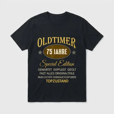 75. Geburtstag Mann Frau 70. Geburtstag & älter T-Shirt – Klassisches T-Shirt in Schwarz