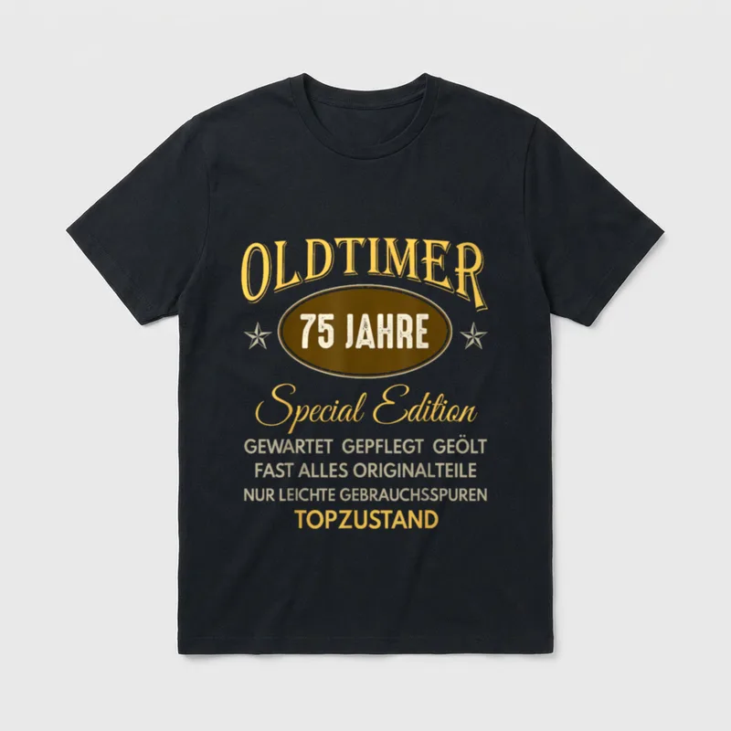 75. Geburtstag Mann Frau 70. Geburtstag & älter T-Shirt – Klassisches T-Shirt in Schwarz