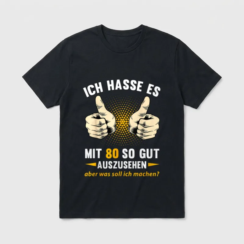 80. Geburtstag Mann Frau 70. Geburtstag & älter T-Shirt – Klassisches T-Shirt in Schwarz