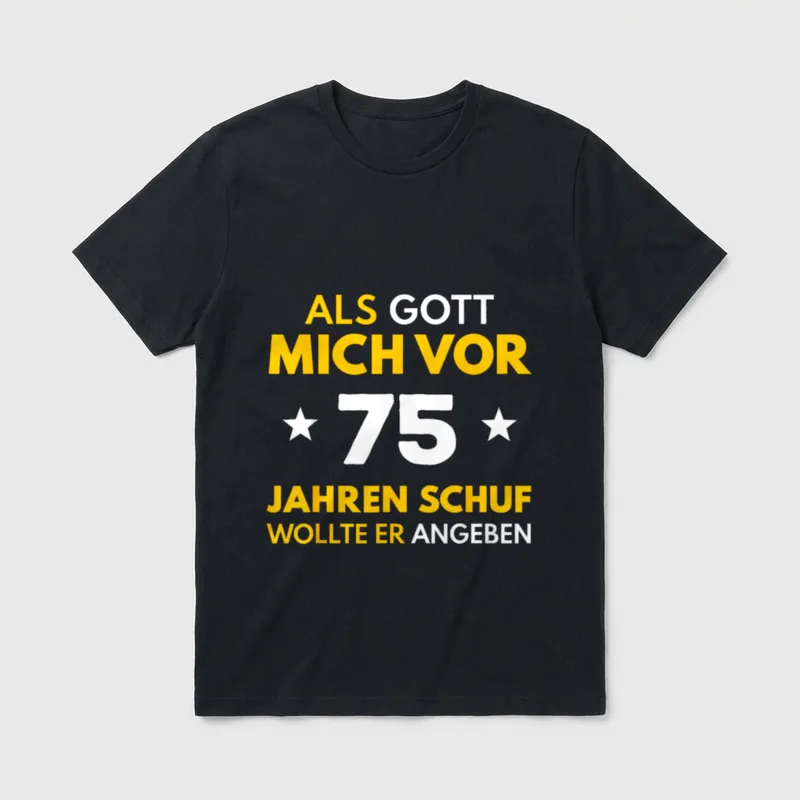 75. Geburtstag Mann Frau T-Shirt 0016 – Klassisches T-Shirt in Schwarz