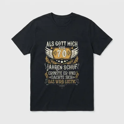 Als God mich vor T-Shirt – Klassisches T-Shirt in Schwarz