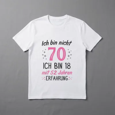 70. Geburtstag Frau Lustig T-Shirt – Klassisches T-Shirt in Schwarz