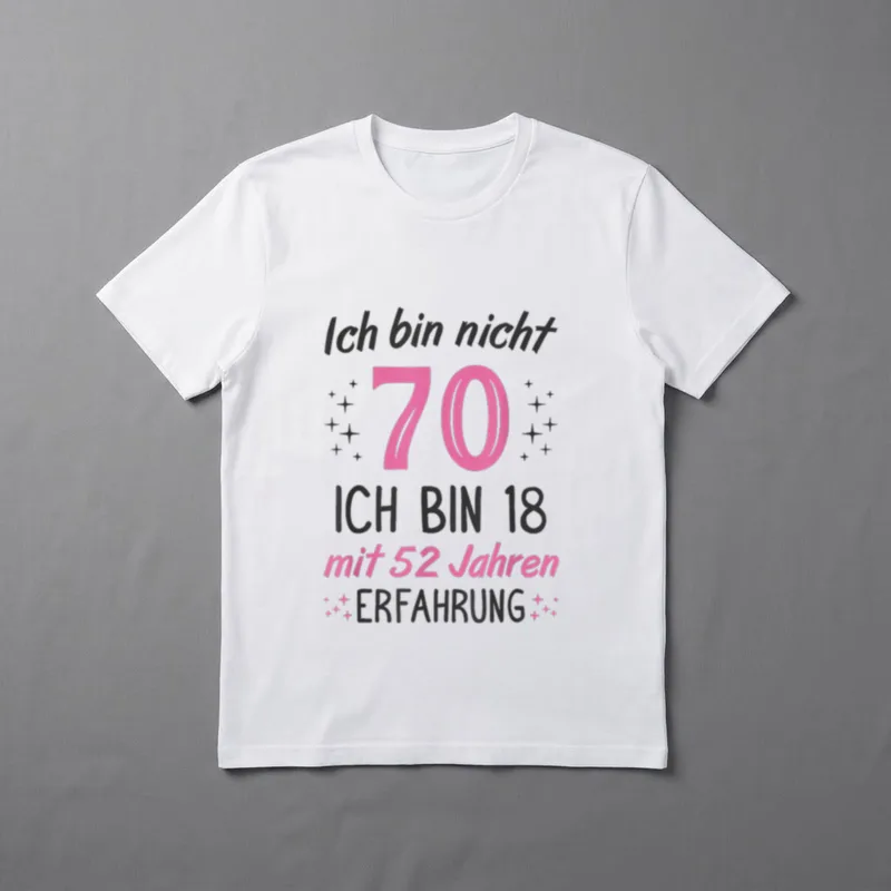 70. Geburtstag Frau Lustig T-Shirt – Klassisches T-Shirt in Schwarz