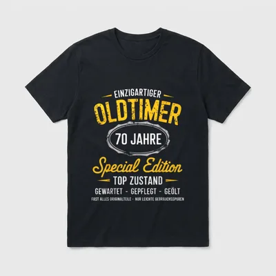 Einzigartiger Oldtimer Jahre Special T-Shirt – Klassisches T-Shirt in Schwarz
