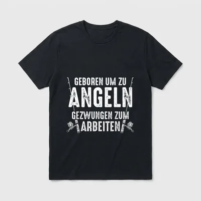 Lustiges Angler geboren um T-Shirt – Klassisches T-Shirt in Schwarz