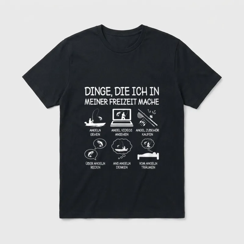 Freizeit Angeln Fischen Lustiger T-Shirt – Klassisches T-Shirt in Schwarz