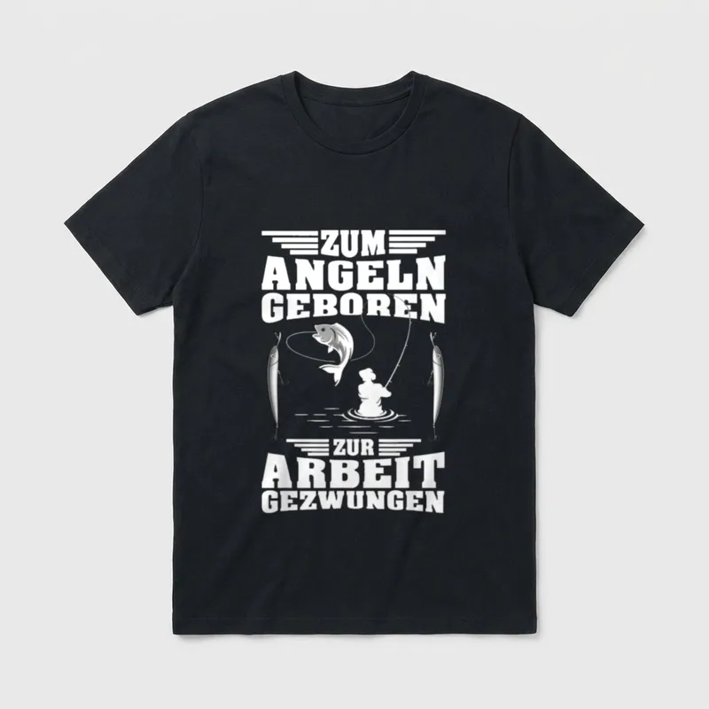 Angler Lustig Arbeit Fisch T-Shirt – Klassisches T-Shirt in Schwarz