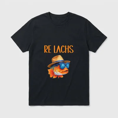 Re Lachs Lustiger Angler T-Shirt – Klassisches T-Shirt in Schwarz