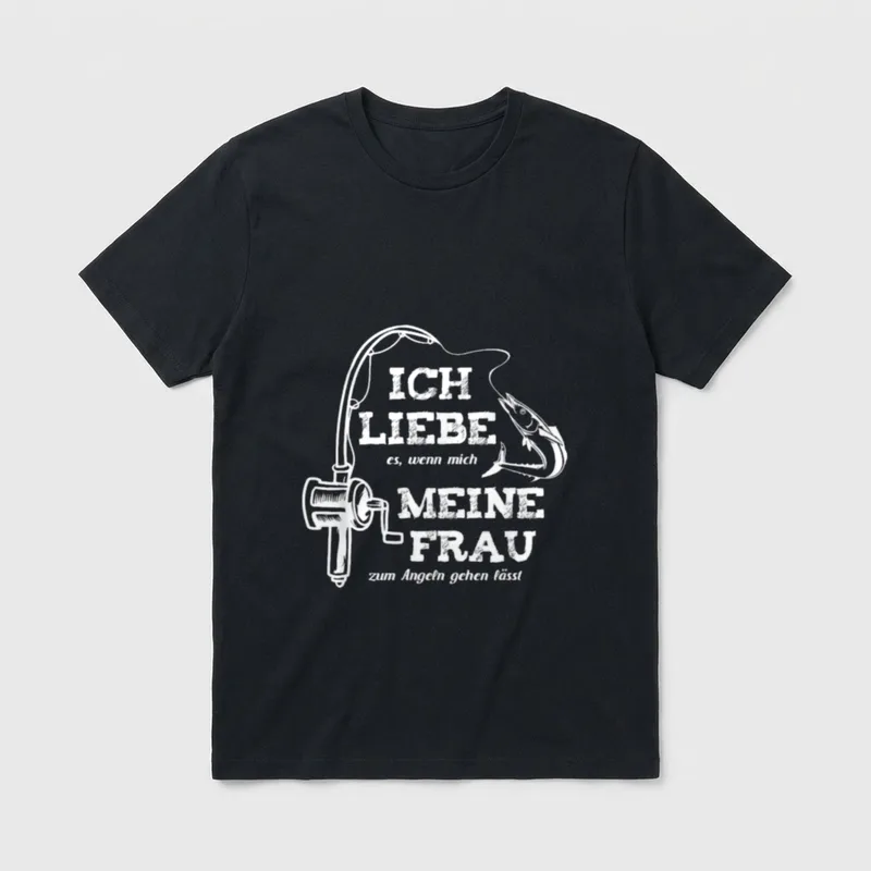 Ich Liebe Meine Frau Angeln T-Shirt – Klassisches T-Shirt in Schwarz