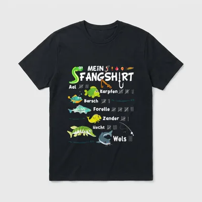 Fischarten Mein Fangshirt Lustiges T-Shirt – Klassisches T-Shirt in Schwarz