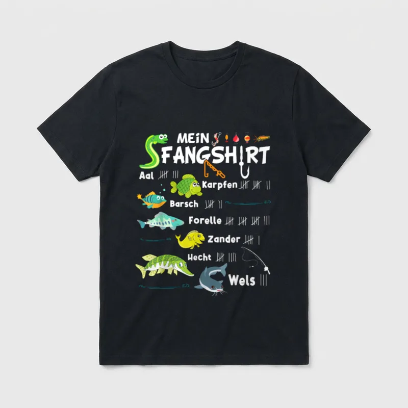 Fischarten Mein Fangshirt Lustiges T-Shirt – Klassisches T-Shirt in Schwarz