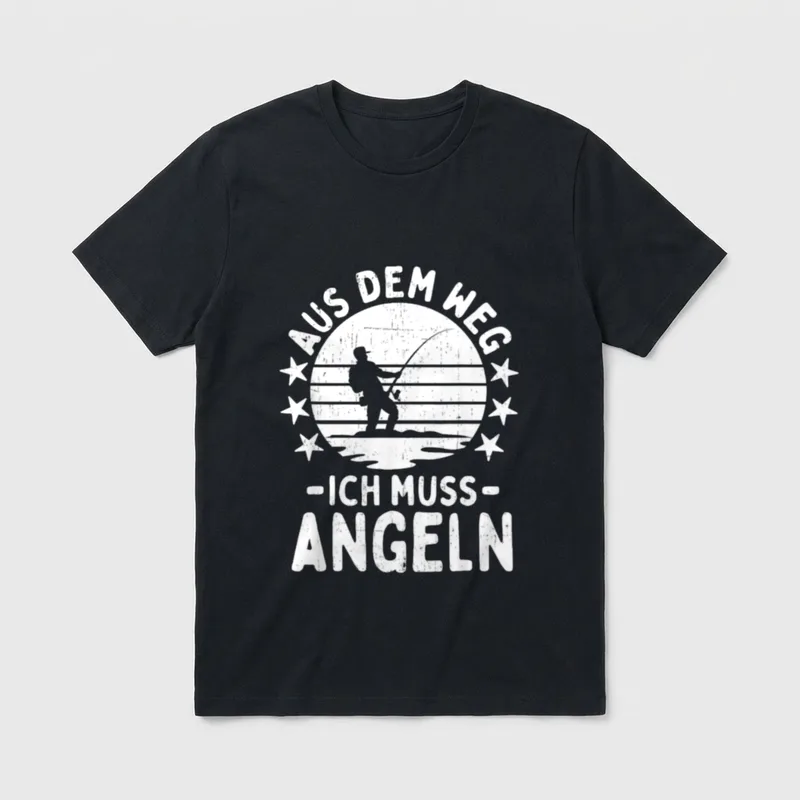 Angler Fischer Spruch lustig Männer T-Shirt – Klassisches T-Shirt in Schwarz