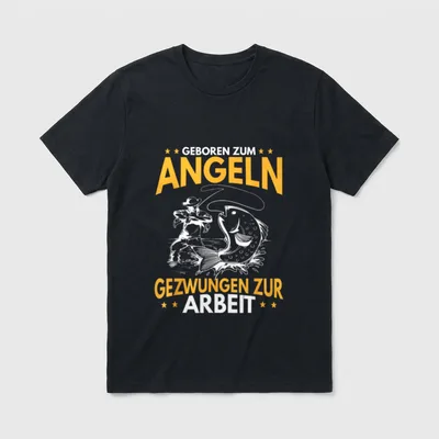 Lustiges Fischer Geboren T-Shirt – Klassisches T-Shirt in Schwarz