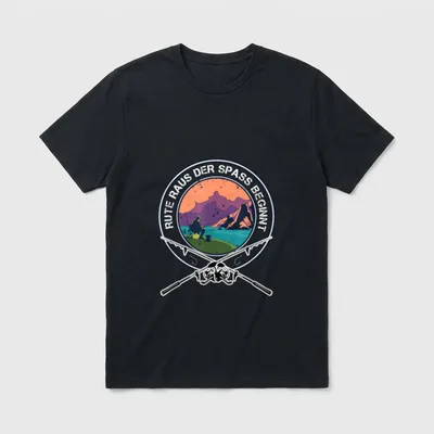 Rute Raus Der Spaß Angeln T-Shirt – Klassisches T-Shirt in Schwarz