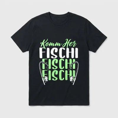 Lustiges Angler Fischer Fischi T-Shirt – Klassisches T-Shirt in Schwarz