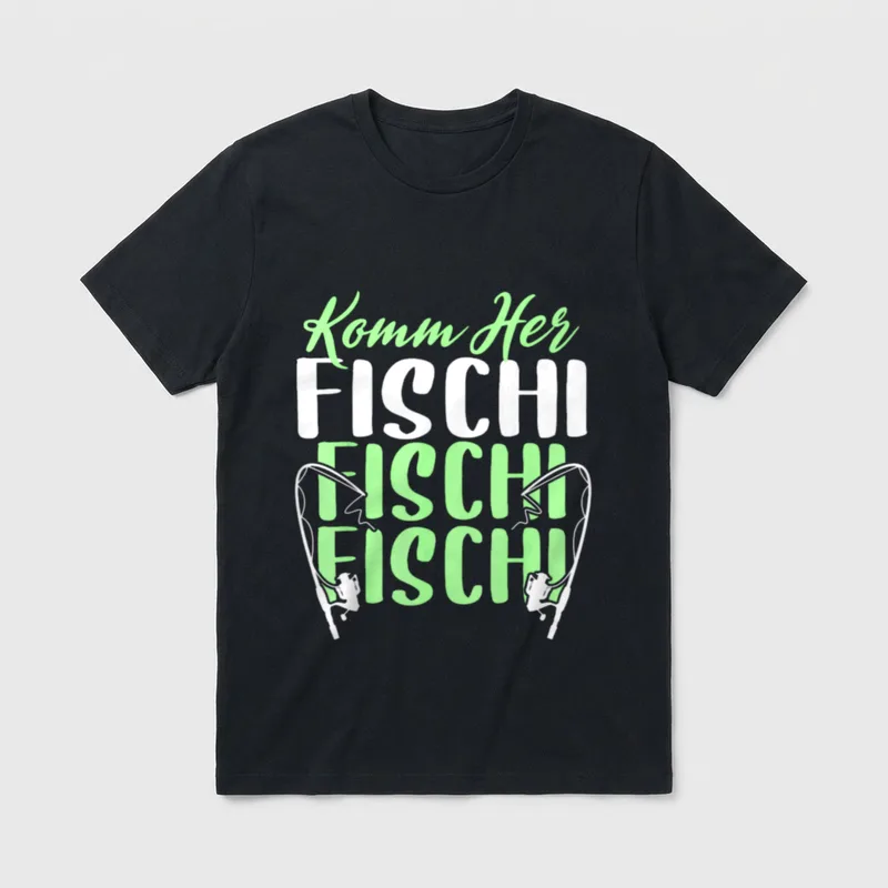 Lustiges Angler Fischer Fischi T-Shirt – Klassisches T-Shirt in Schwarz