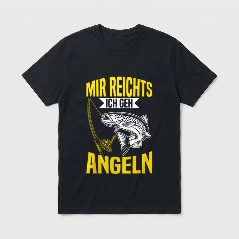 Angler Lustiges Fischer Mir T-Shirt – Klassisches T-Shirt in Schwarz