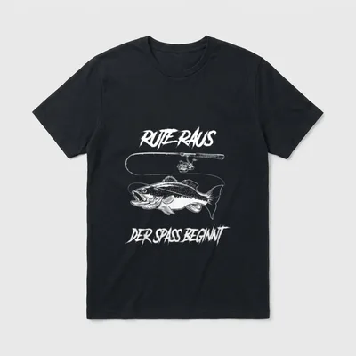 Angler Rute raus T-Shirt – Klassisches T-Shirt in Schwarz