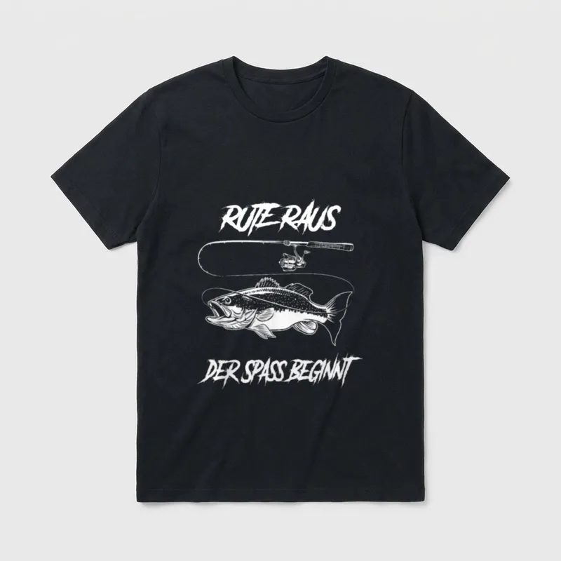 Angler Rute raus T-Shirt – Klassisches T-Shirt in Schwarz