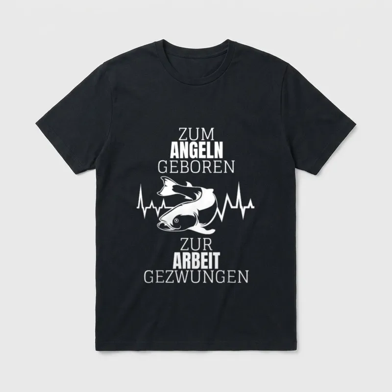 Zum Angeln Geboren T-Shirt – Klassisches T-Shirt in Schwarz