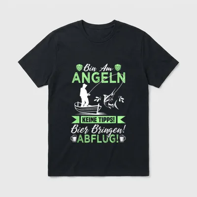 Bier Angler Fischer Spruch T-Shirt – Klassisches T-Shirt in Schwarz