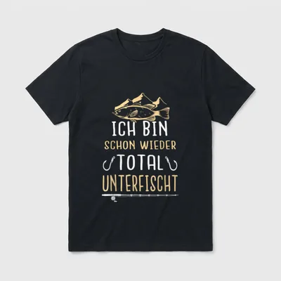 Unterfischt Lustiger Angler Sprüche T-Shirt – Klassisches T-Shirt in Schwarz