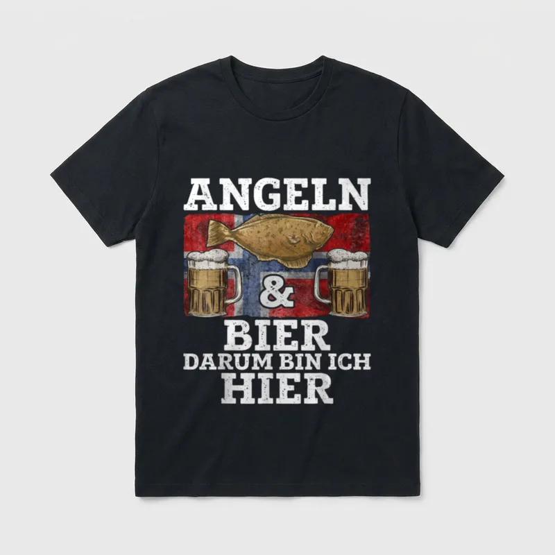 Norwegen T-Shirt Angeln – Klassisches T-Shirt in Schwarz