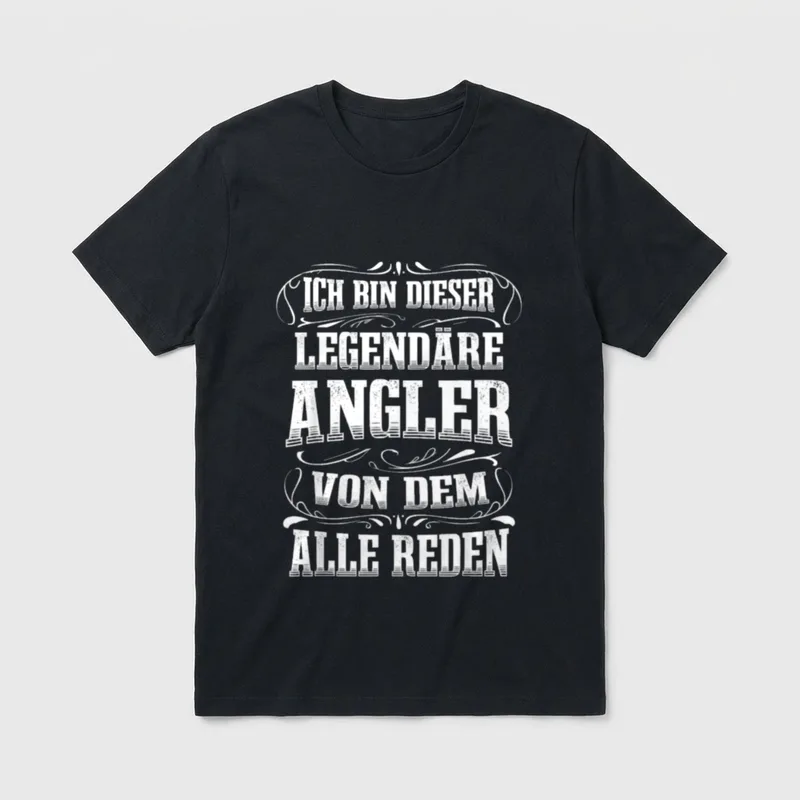 Angler Legende Angeln Angelrute Lustiges T-Shirt – Klassisches T-Shirt in Schwarz