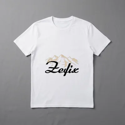 Zefix Bayern bayrischer Spruch T-Shirt – Schriftzug „Zefix“ vor Bergkette – Klassisches T-Shirt in Schwarz