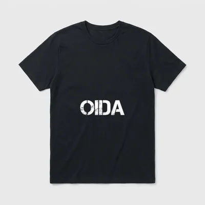Oida Bayern Österreich Frau T-Shirt – Schriftzug „OIDA“ in weißer Stencil-Schrift – Klassisches T-Shirt in Schwarz